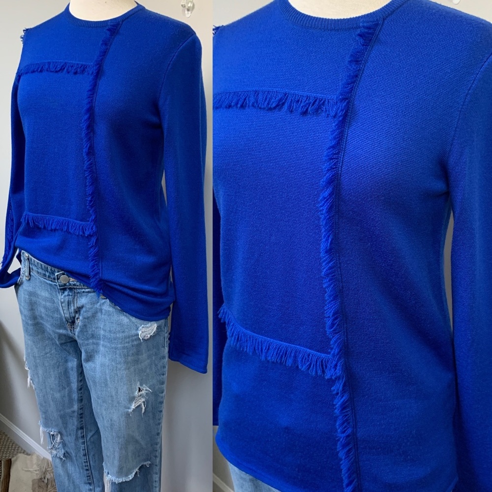 MSGM Fleece Wool Fringe Knit Sweater - Picture 3 of 10